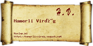 Hamerli Virág névjegykártya